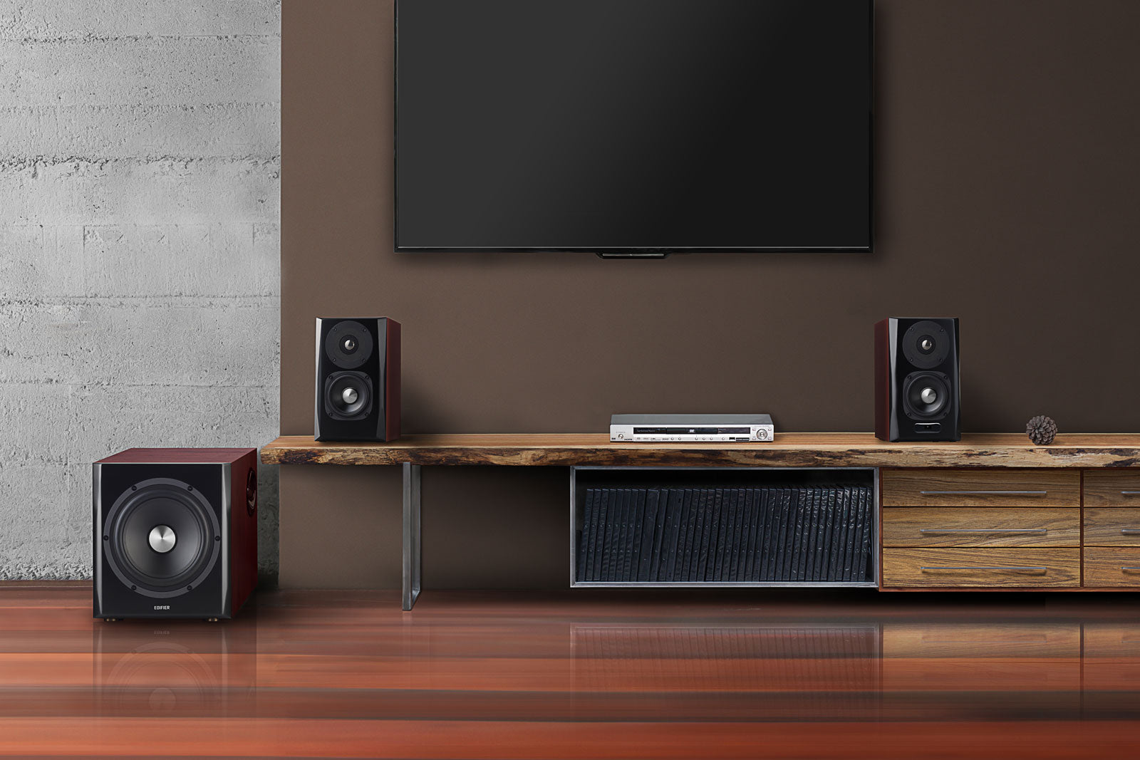 Enceintes bibliothèque Bluetooth S350DB avec caisson de basses
