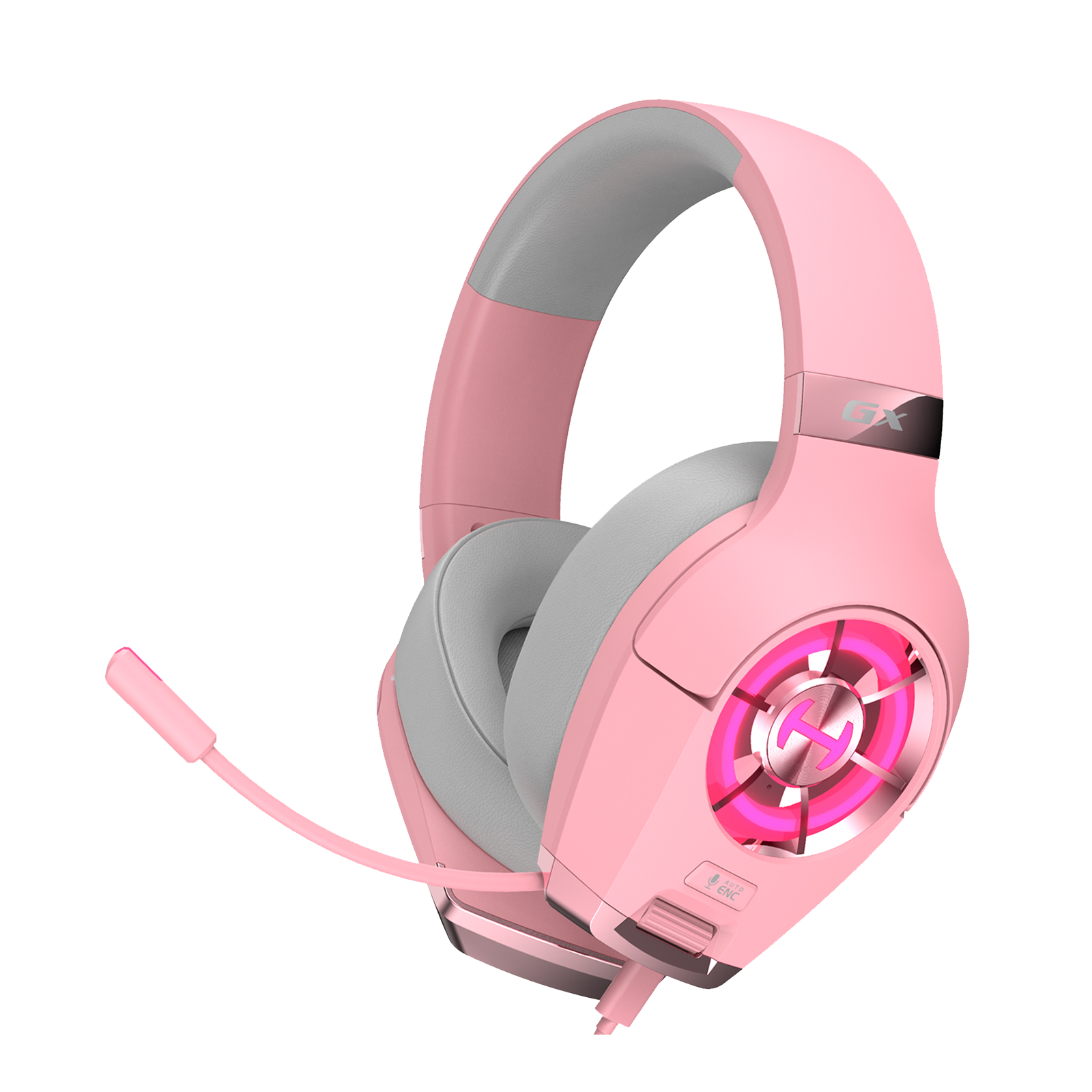 Pink headphones with microphone sale